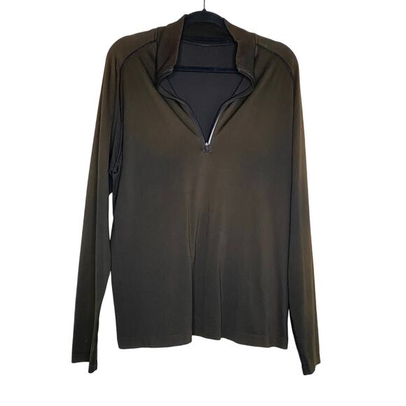 Lululemon Brown Metal Vent Tech 1/2 Zip Size Large - Picture 1 of 9